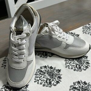 Vintage Havana Gray and White Sneakers